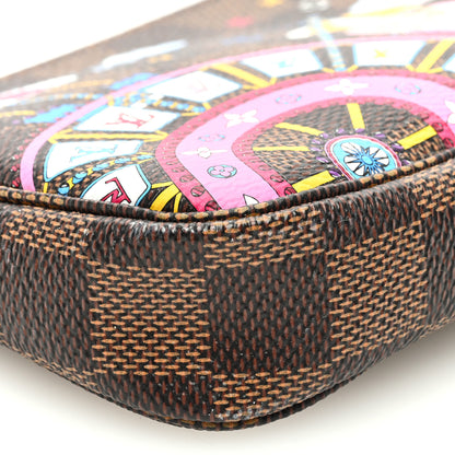 Louis Vuitton Damier Ebene 2020 Christmas Animation Big Wheel Mini Pochette Accessories Rose Ballerine 8 of 10
