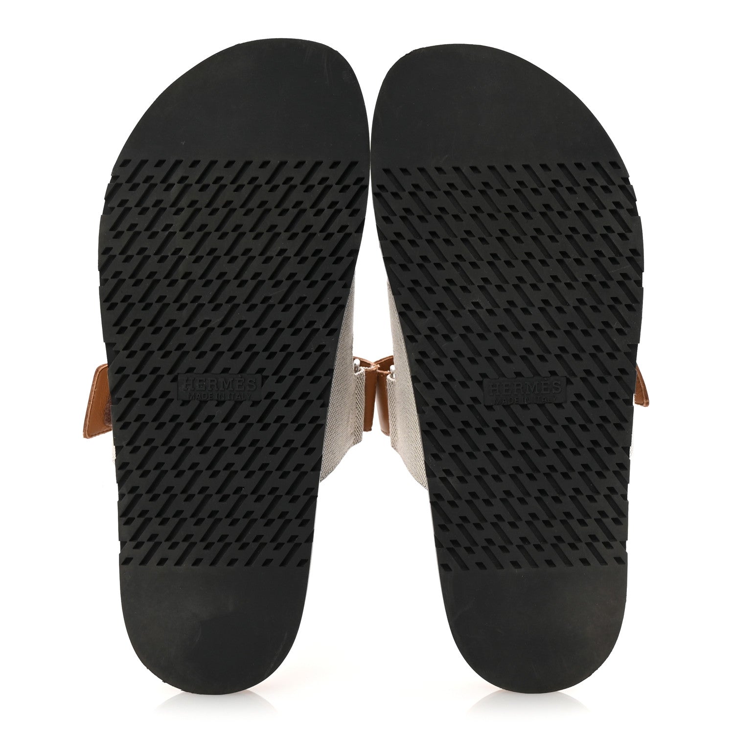 Hermes Toile De Coton Veau Lisse Mens Chypre Sandals 42 Prunoir Naturel 6 of 10