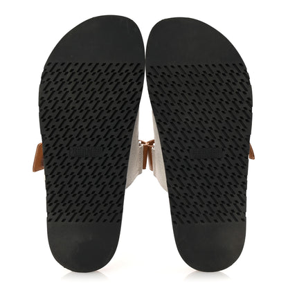 Hermes Toile De Coton Veau Lisse Mens Chypre Sandals 42 Prunoir Naturel 6 of 10