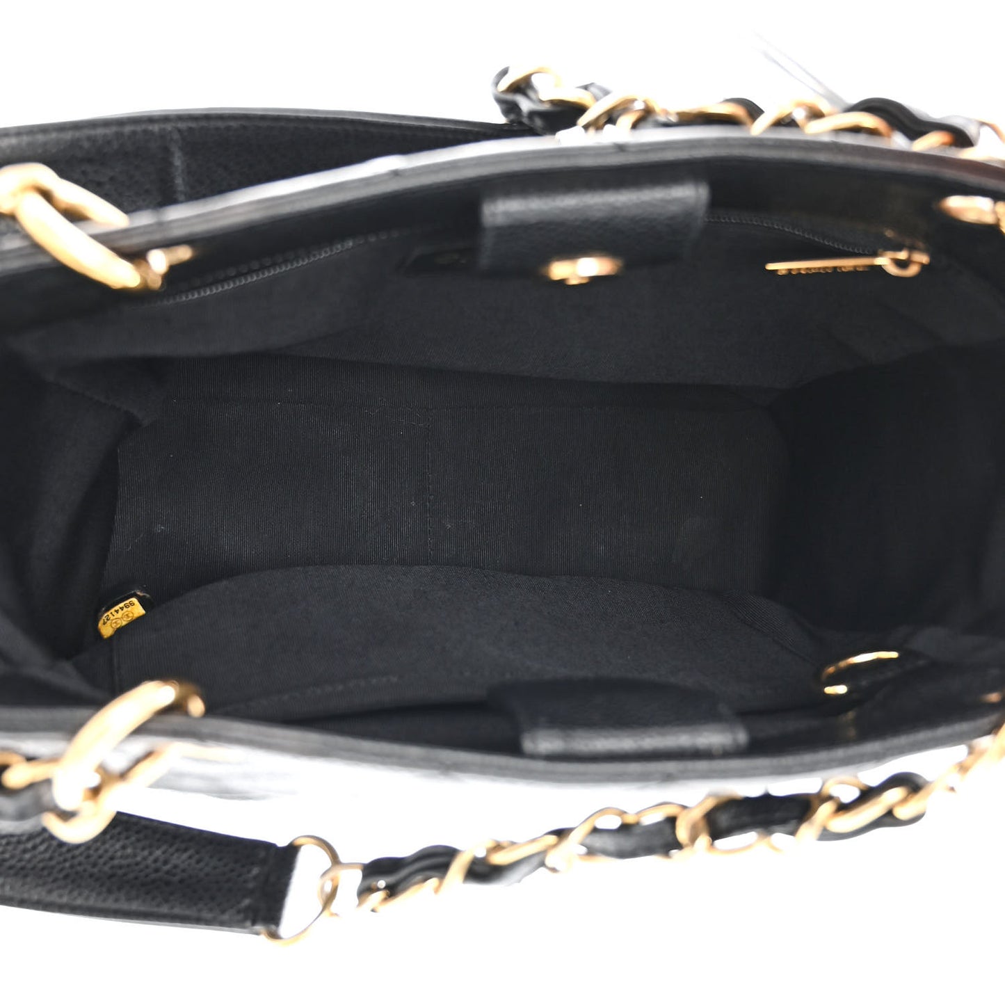 Caviar Quilted Petit Shopping Tote PST Black