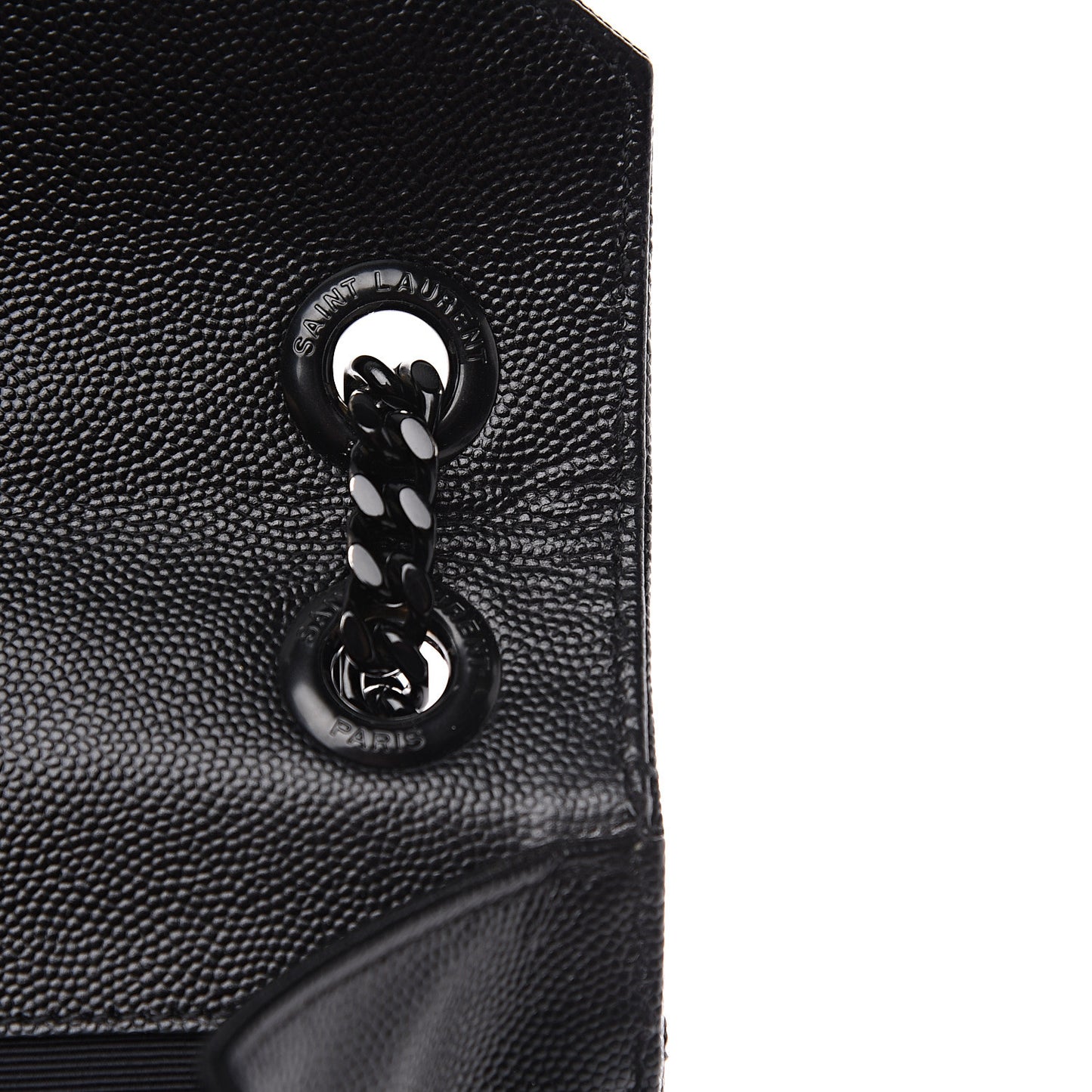 Grain De Poudre Textured Mixed Matelasse Large Triquilt Monogram Monochrome Satchel Black