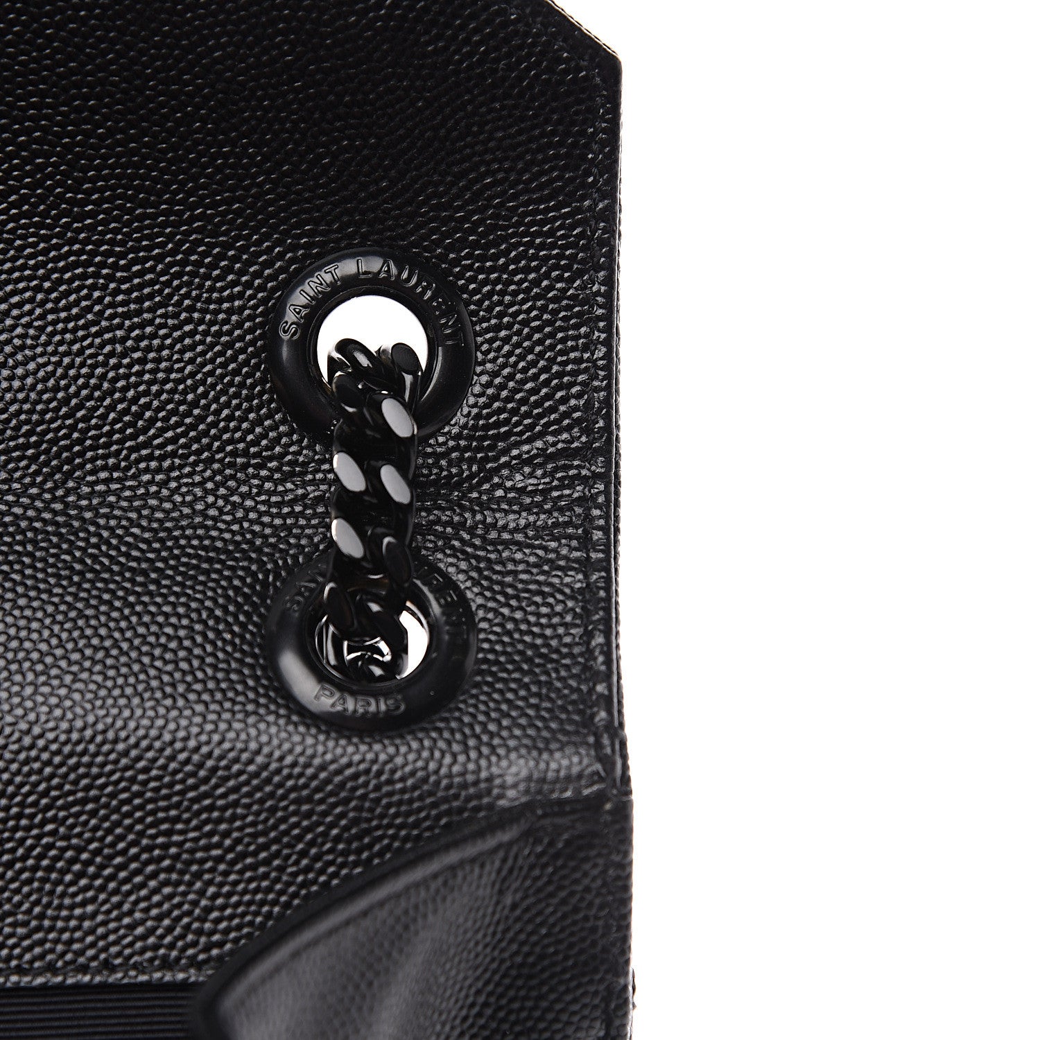 Saint Laurent Grain De Poudre Textured Mixed Matelasse Large Triquilt Monogram Monochrome Satchel Black 11 of 13