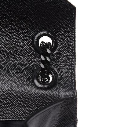 Saint Laurent Grain De Poudre Textured Mixed Matelasse Large Triquilt Monogram Monochrome Satchel Black 11 of 13