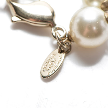 Chanel Swarovski Crystal Camellia Pearl CC Bracelet Gold 6 of 6