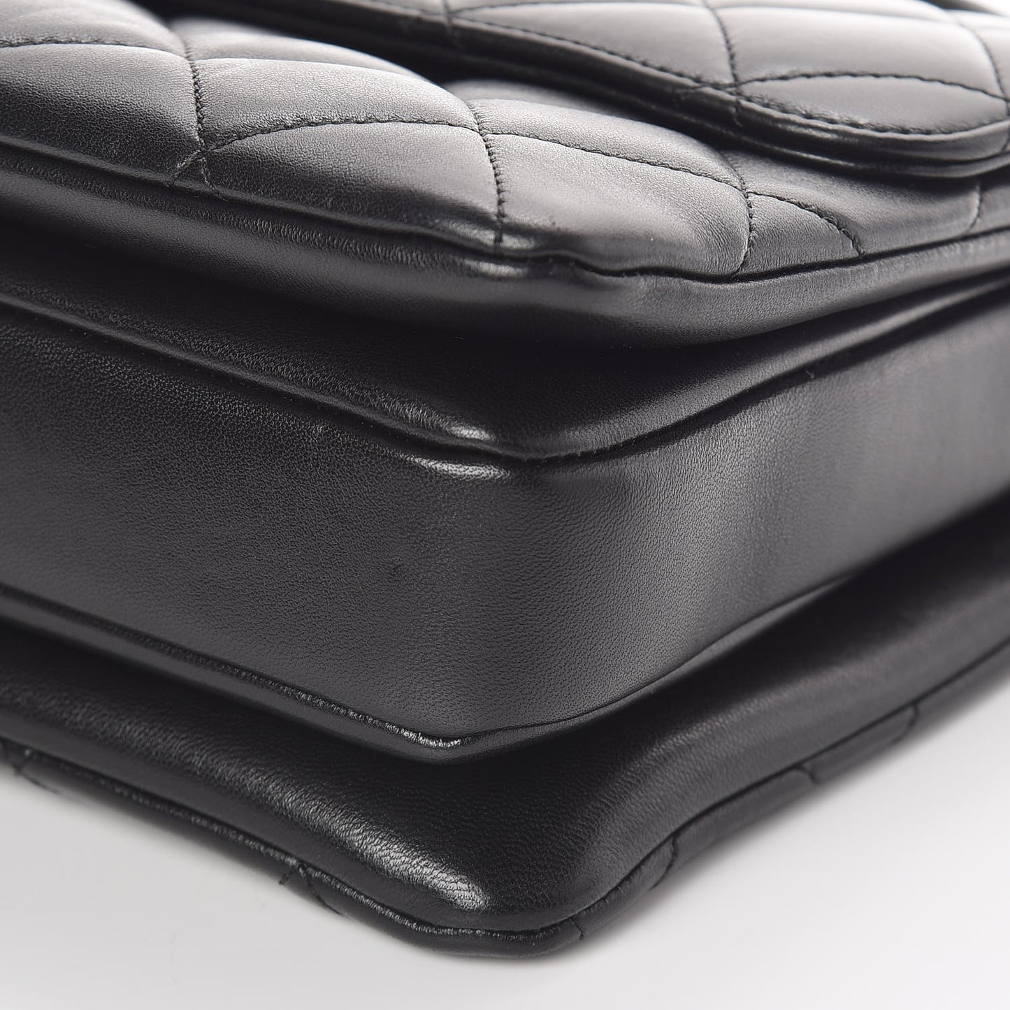 Lambskin Quilted Small Trendy CC Dual Handle Flap Bag Black