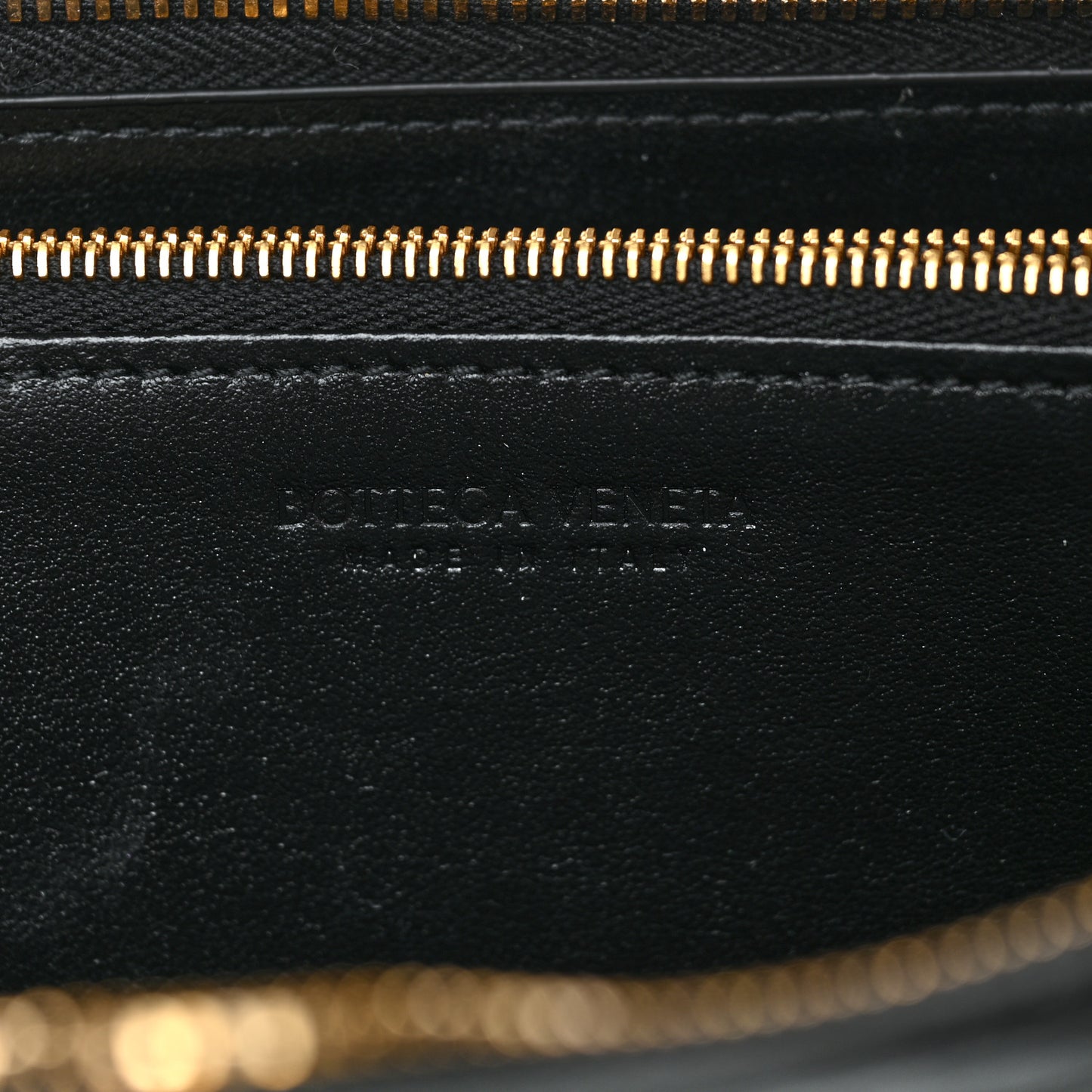 Grained Calfskin Maxi Intrecciato Zip Around Wallet Black