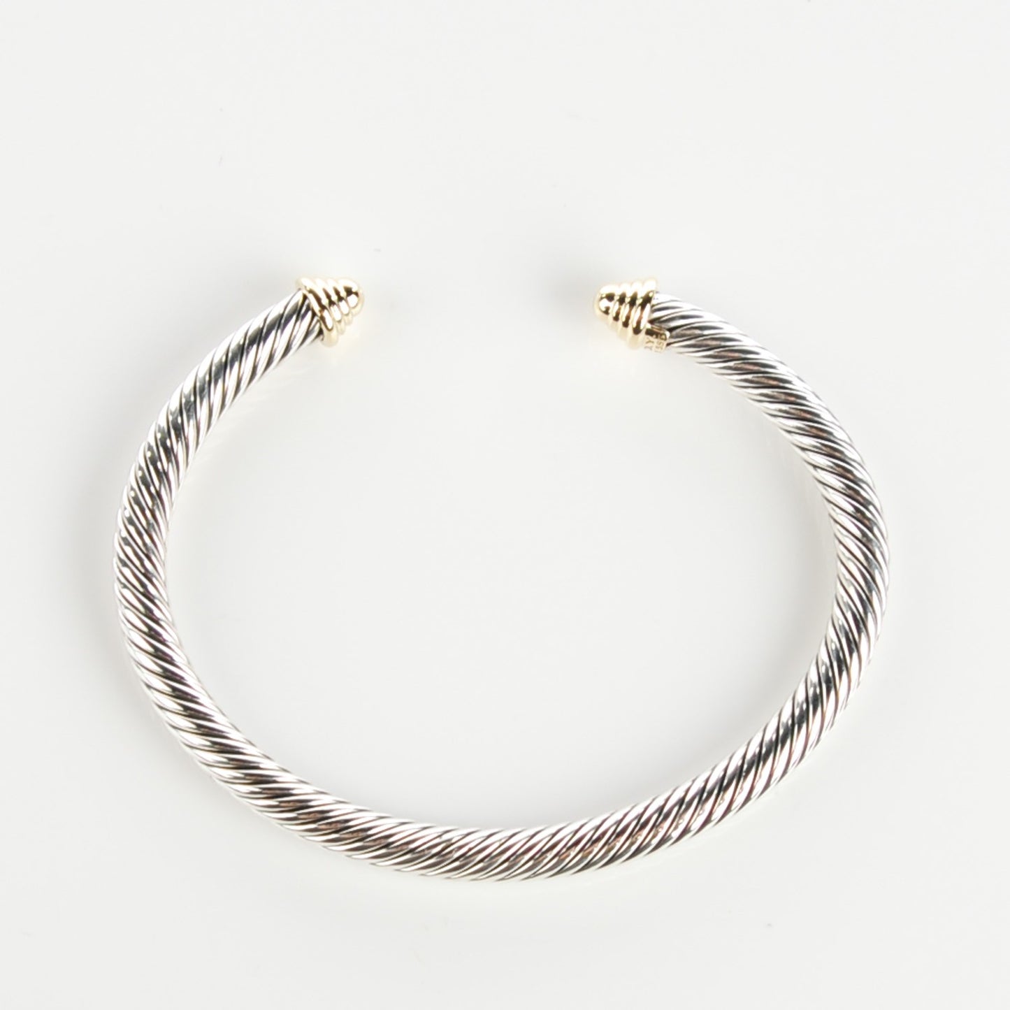 Sterling Silver 14K Yellow Gold 5mm Cable Classics Bracelet