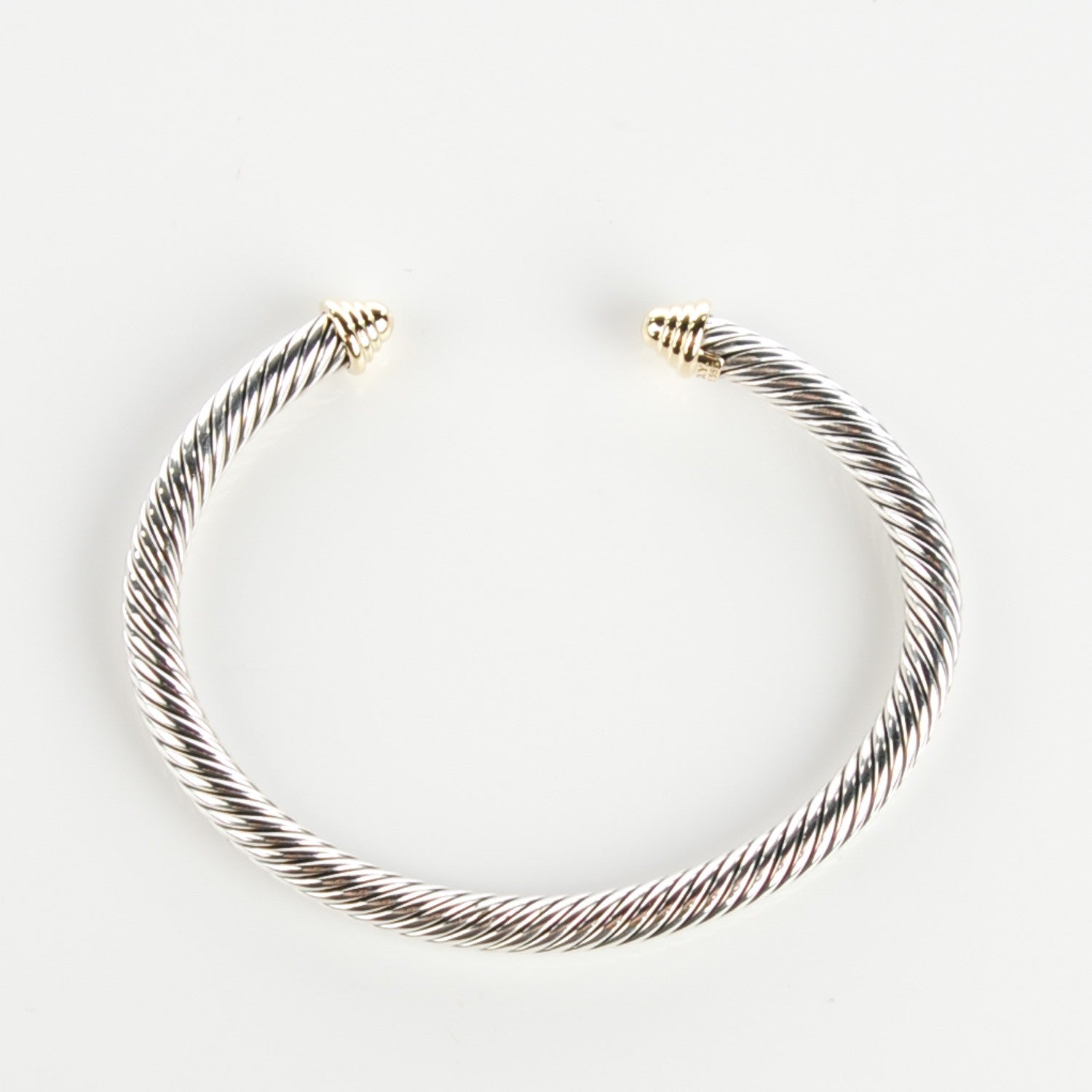David Yurman Sterling Silver 14K Yellow Gold 5mm Cable Classics Bracelet 6 of 6