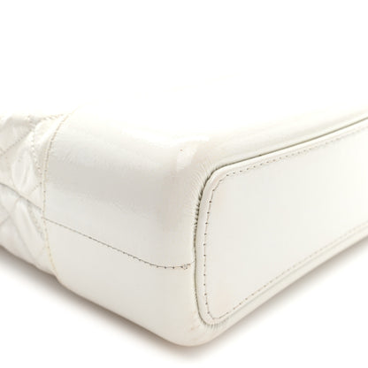 Chanel Patent Goatskin Quilted Medium Gabrielle Hobo White 9 of 11