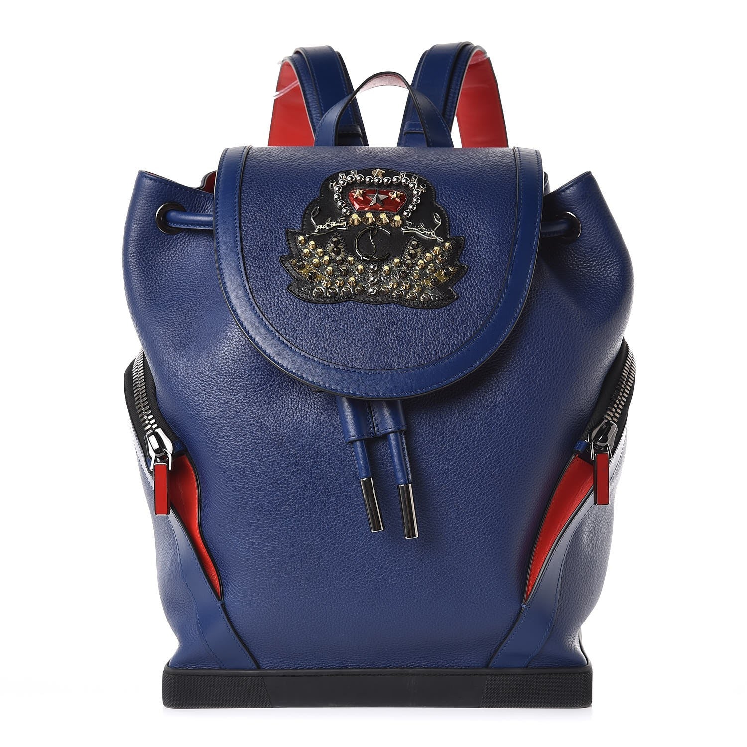 Christian Louboutin Calfskin Ecusson Explorafunk Backpack Blue 1 of 7
