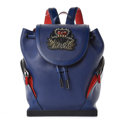 Christian Louboutin Calfskin Ecusson Explorafunk Backpack Blue 1 of 7