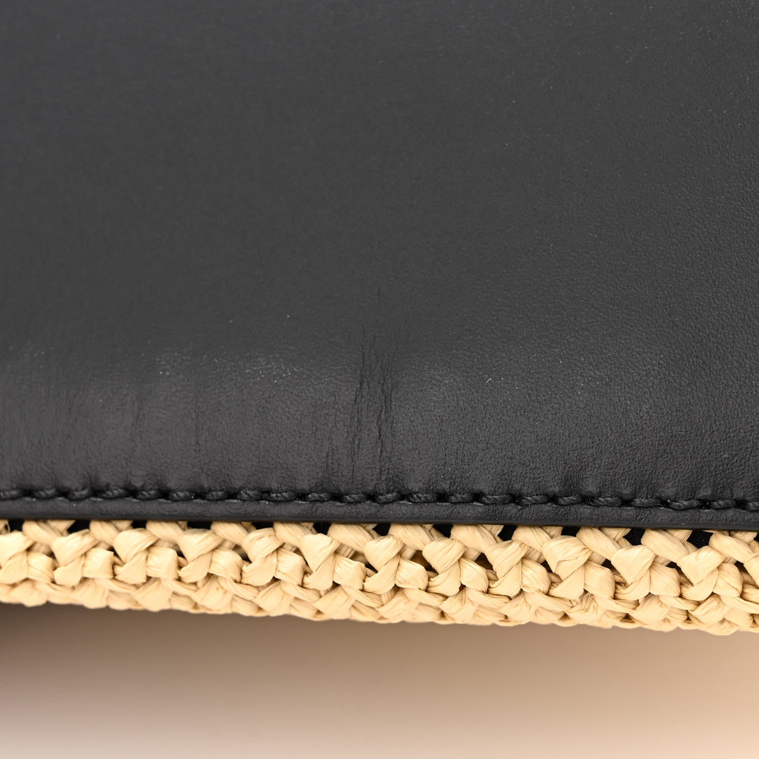 Fendi Raffia Vitello King Macrame Mesh Medium Peekaboo X-Tote Natural Black Cuoio 11 of 13