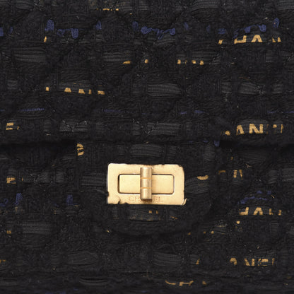 Chanel Tweed Quilted Mini 2.55 Reissue Flap Black Gold Navy 10 of 10