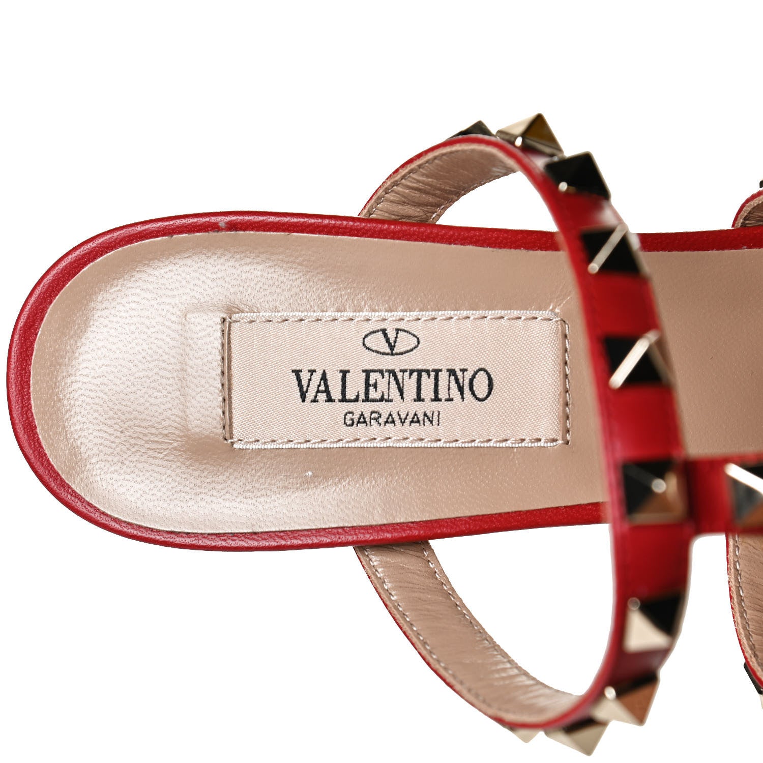 Valentino Garavani Calfskin Rockstud 60mm Caged Slide Sandals 36 Rosso Valentino 9 of 13