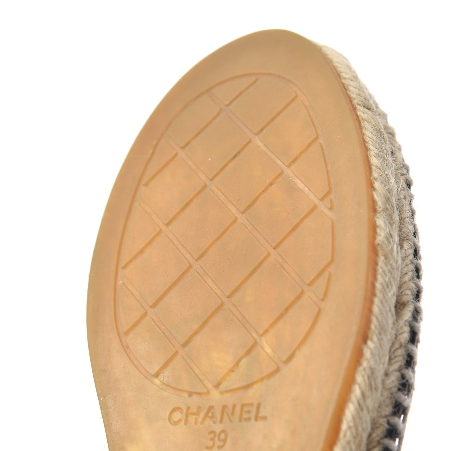 Grained Calfskin CC Espadrilles 39 Black