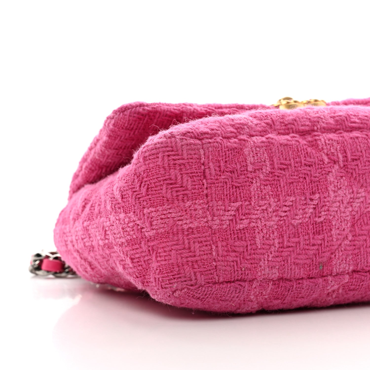 Chanel Tweed Quilted Medium Chanel 19 Flap Pink 9 of 10