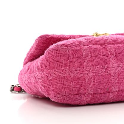 Chanel Tweed Quilted Medium Chanel 19 Flap Pink 9 of 10