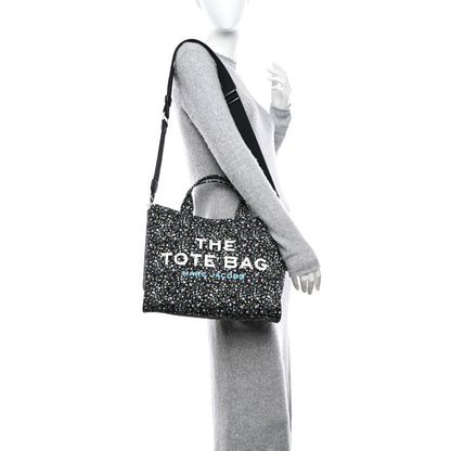 Marc Jacobs Cotton Canvas Floral Print Medium The Traveler Tote Bag Black 2 of 10