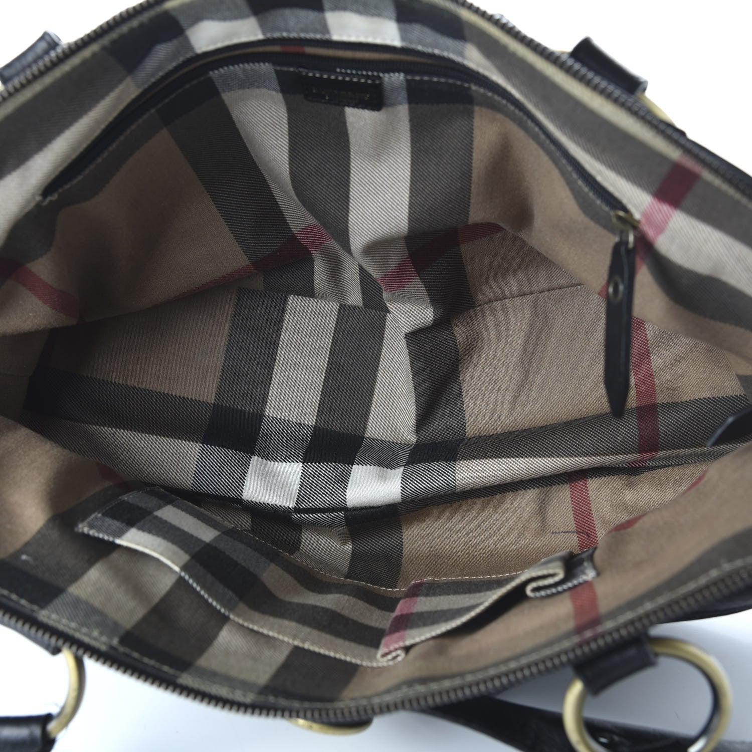 Burberry Calfskin Two Front Pocket Satchel Bag Black 5 of 10