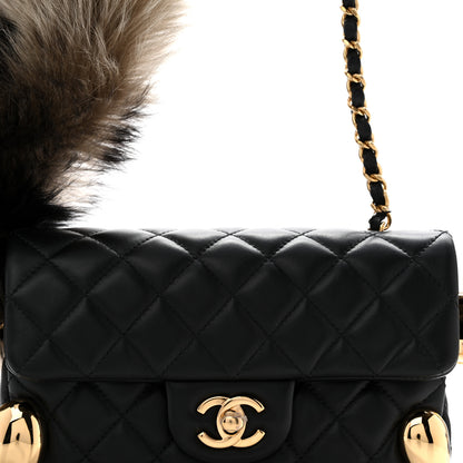 Chanel Lambskin Shearling Quilted Mini Squirrel Flap Black 8 of 13