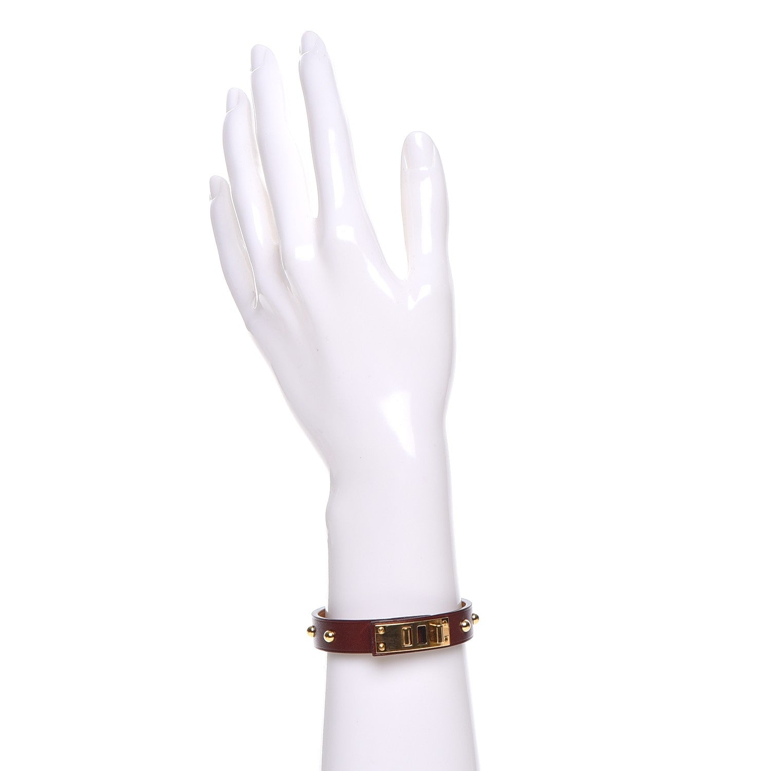 Hermes Box Mini Dog Clous Ronds Bracelet T2 Rouge H 2 of 8