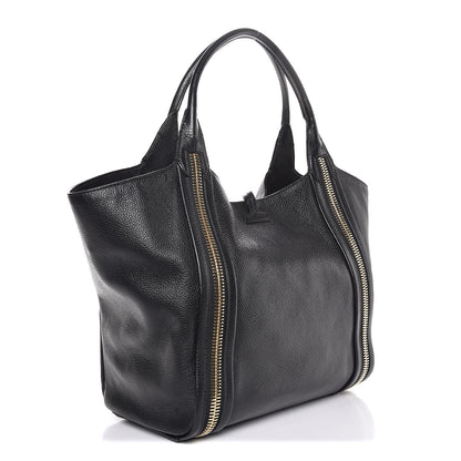 Tom Ford Grained Calfskin Amber Double-Zip Tote Black 3 of 7