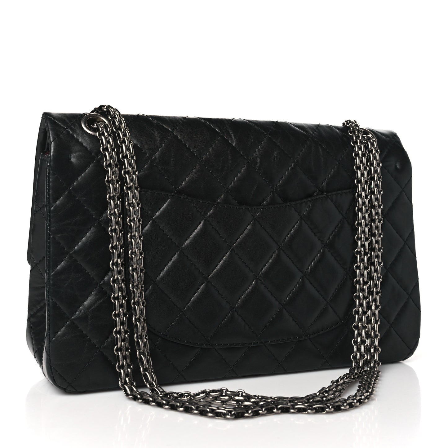 Aged Calfskin Quilted 2.55 Reissue 226 Flap Black