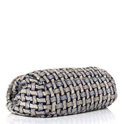 Chanel Tweed Calfskin Woven Single Flap Blue 4 of 19