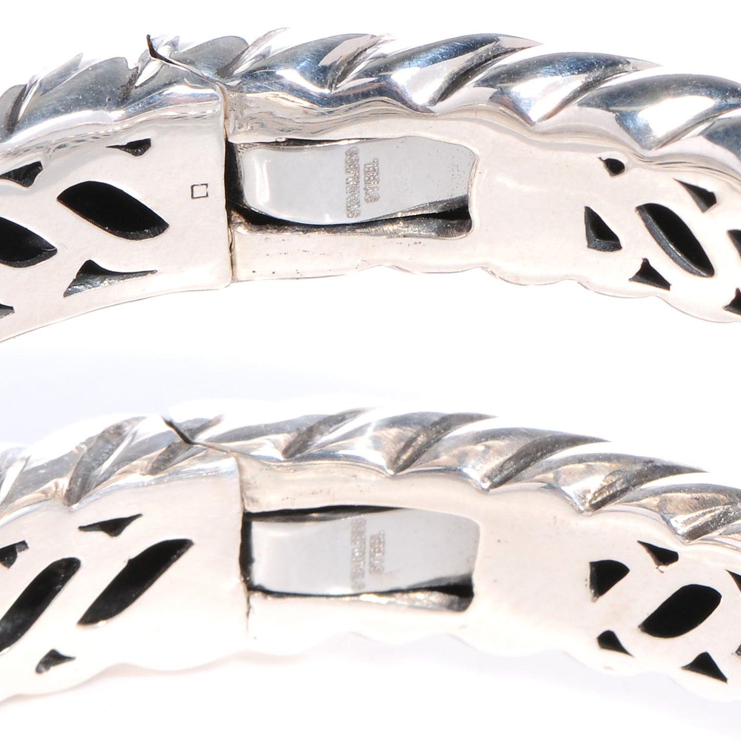 Sterling Silver Pave Diamonds Crossover Cuff