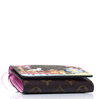 Louis Vuitton Monogram 2021 Christmas Animation Japanese Garden Victorine Wallet Wisteria Pink 4 of 6