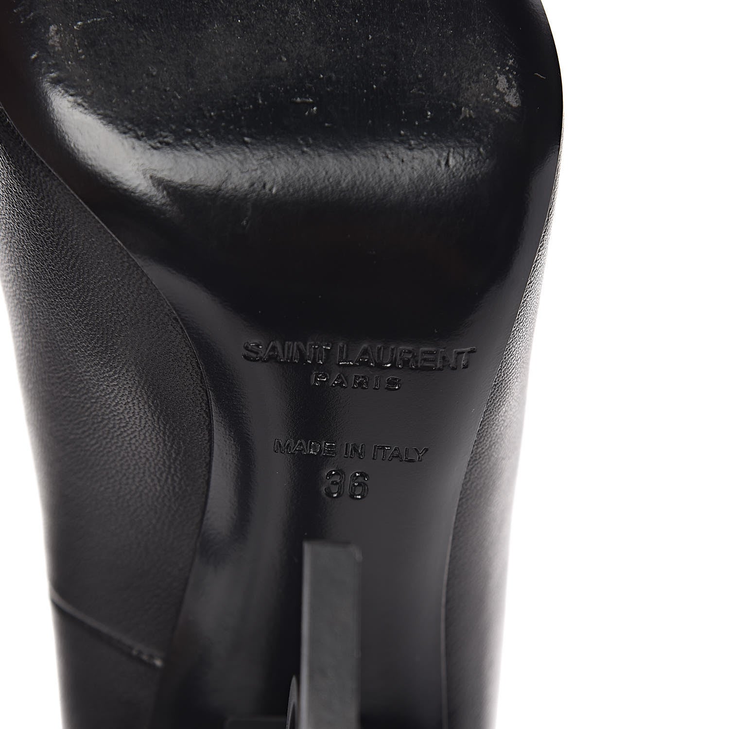 Saint Laurent Calfskin Opyum 100 Pumps 36 Black 6 of 11