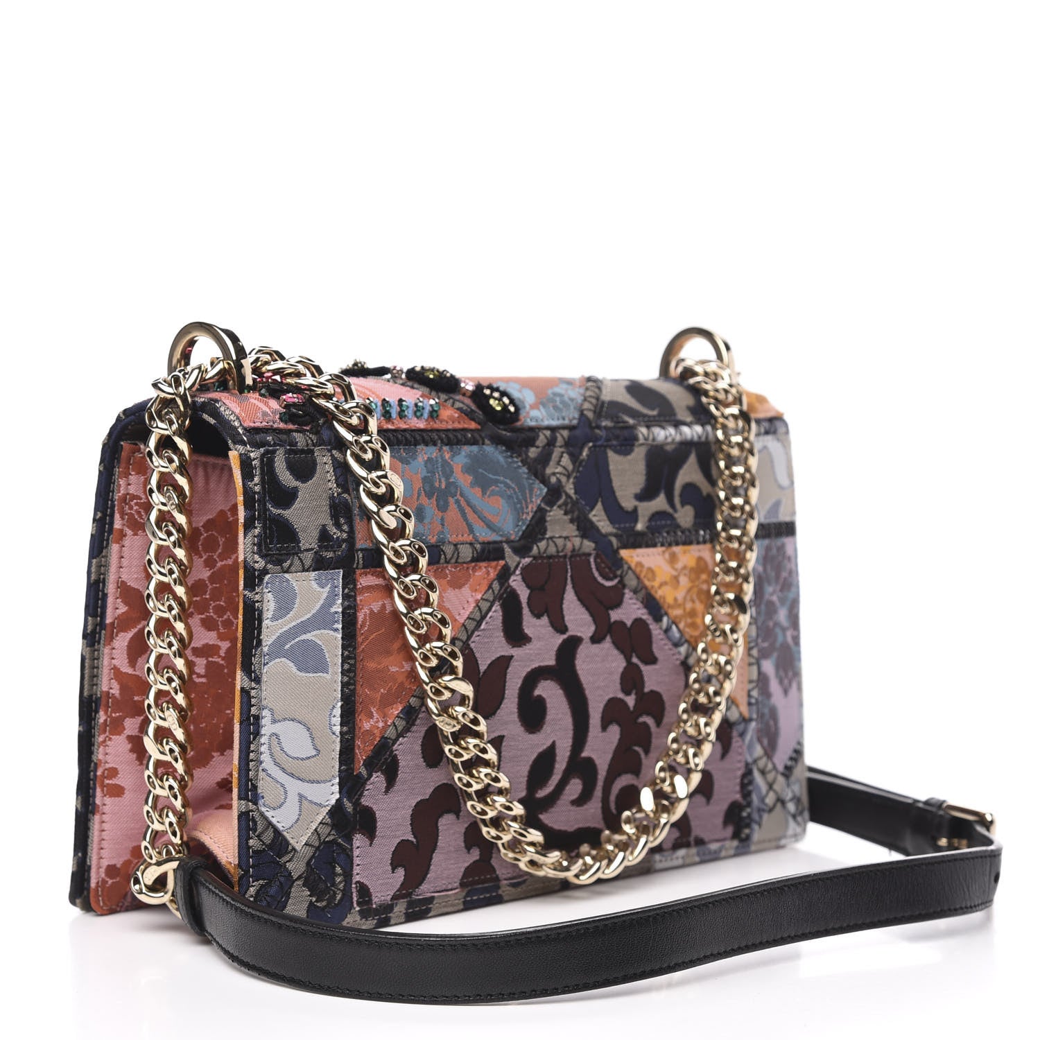 Christian Dior Jacquard Canvas Patchwork Embroidered Medium Diorama Flap Bag Multicolor 3 of 10