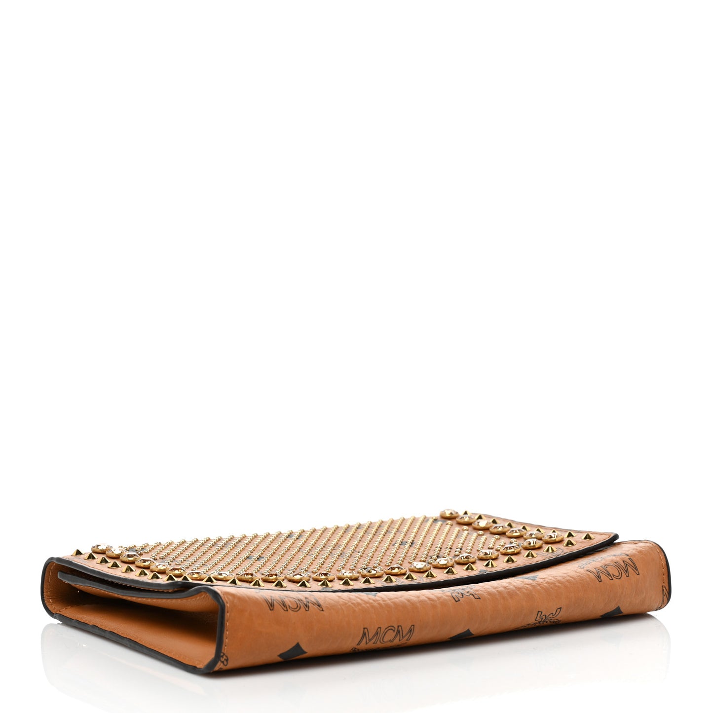 Visetos Studded Chain Wallet Cognac