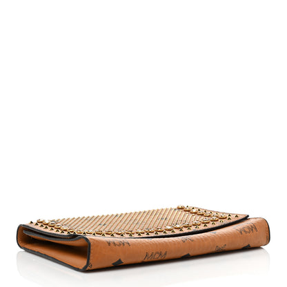 MCM Visetos Studded Chain Wallet Cognac 3 of 9