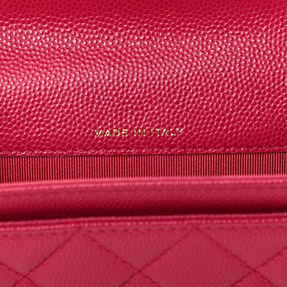 Chanel Caviar Quilted Flap Card Holder Wallet Dark Pink 7 of 8