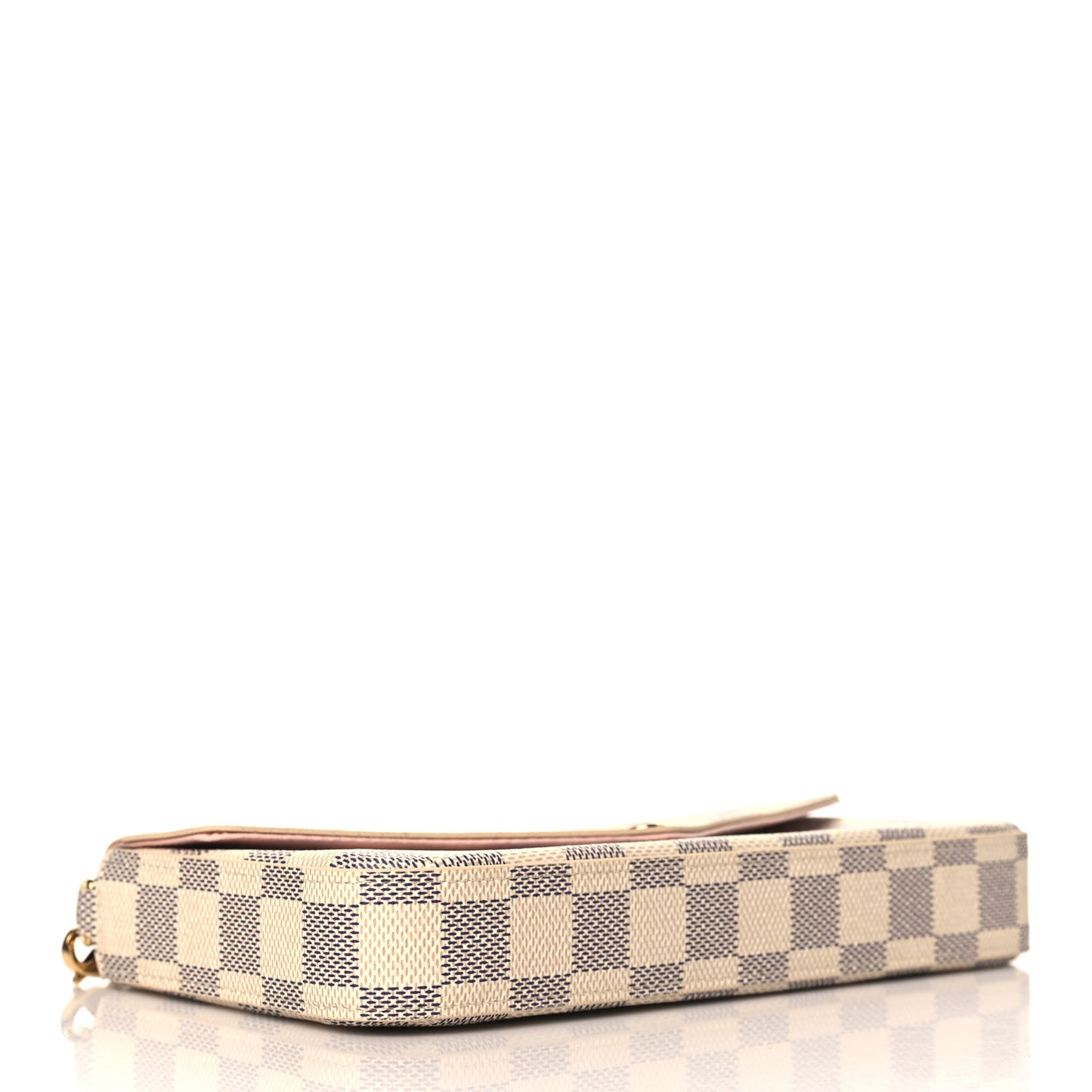 Damier Azur Pochette Felicie Chain Wallet Rose Ballerine