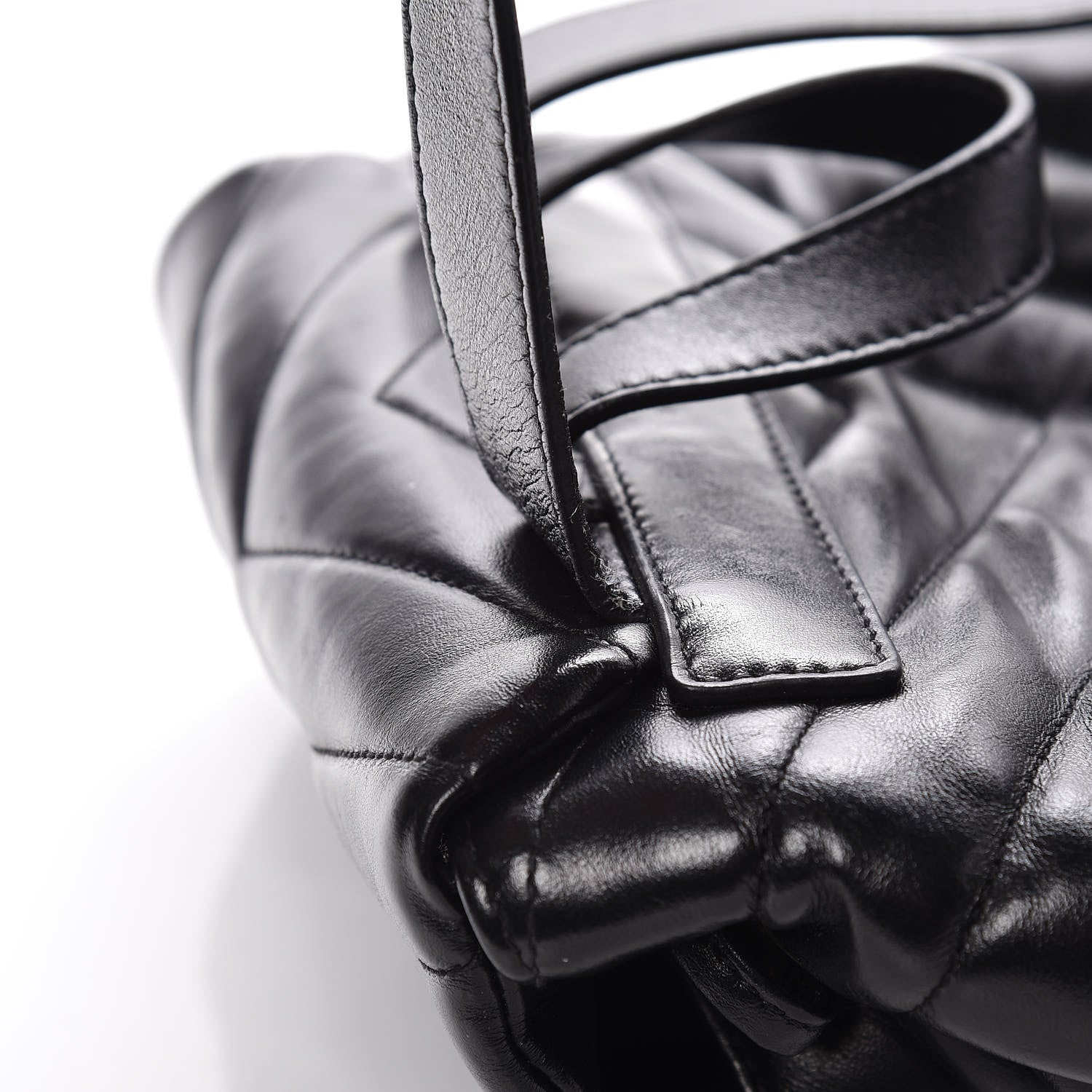 Saint Laurent Calfskin Y Quilted Monogram Small Loulou Backpack Black 9 of 12
