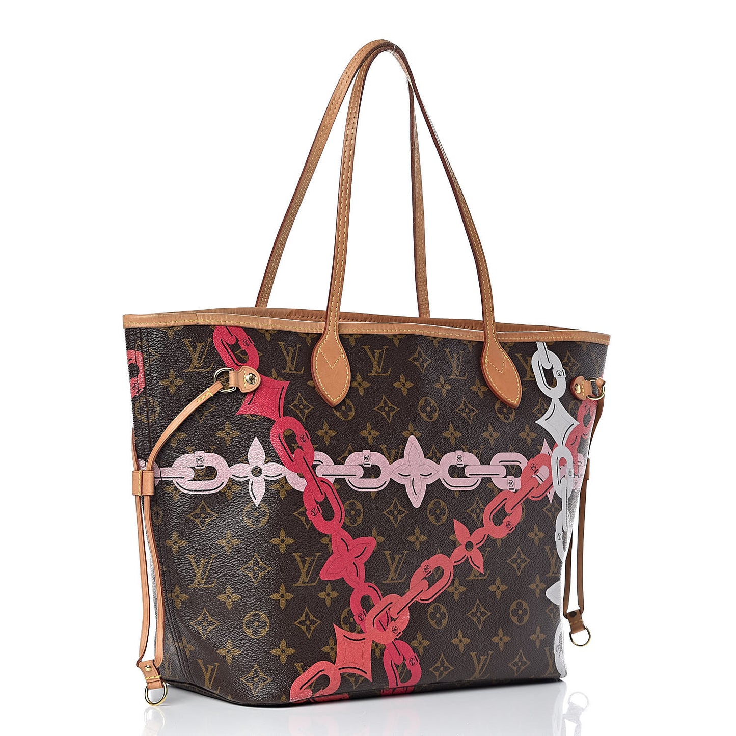 Monogram Bay Neverfull MM Rose Ballerine Poppy