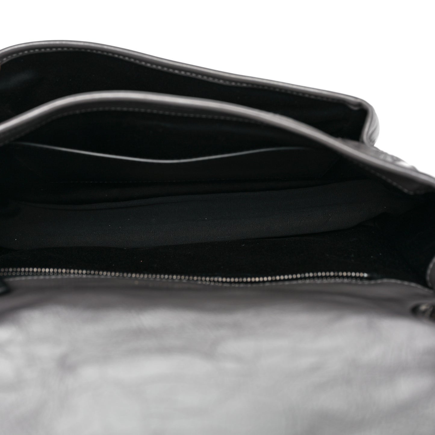 Crinkled Calfskin Matelasse Monogram Medium Niki Chain Satchel Fog