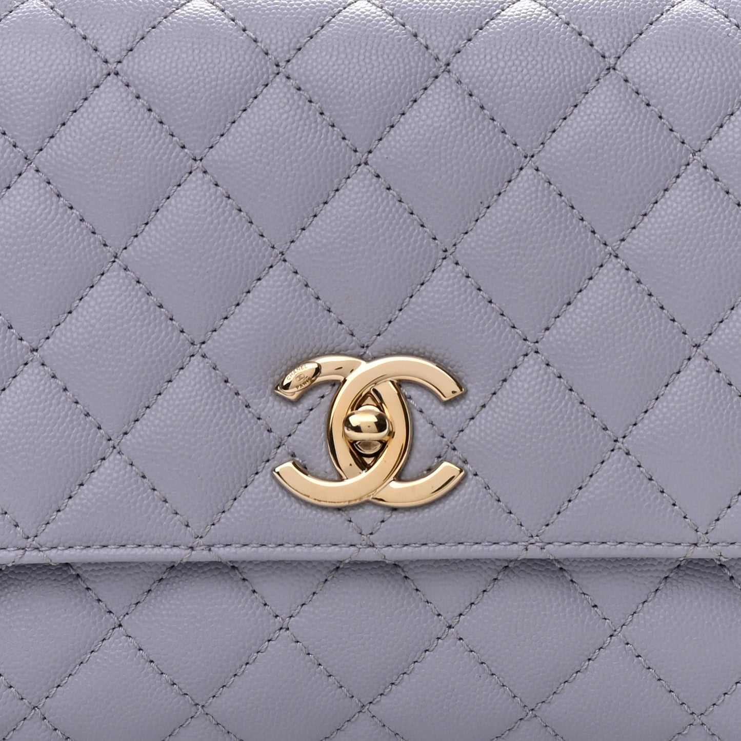 Caviar Quilted Small Coco Handle Flap Light Purple