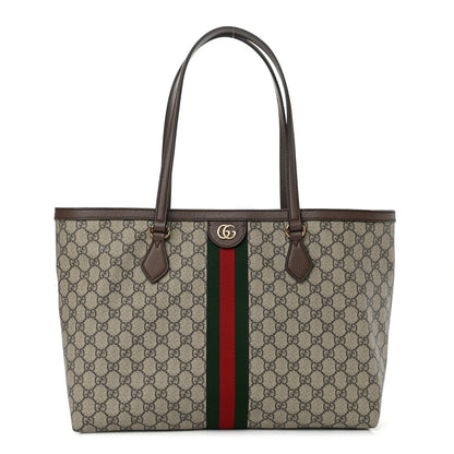 Gucci GG Supreme Monogram Medium Ophidia Shopping Tote Brown 1 of 11