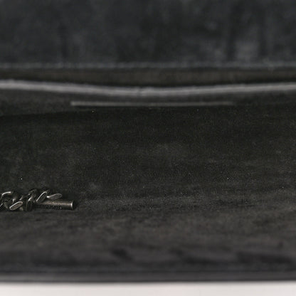 Saint Laurent Calfskin Fringe Medium Snake Monogram Satchel Black 6 of 9