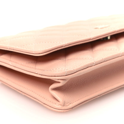 Chanel Caviar Quilted Wallet On Chain WOC Light Pink 10 of 12