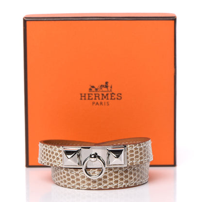 Hermes Lizard Rivale Double Tour Bracelet M Ficelle 7 of 7