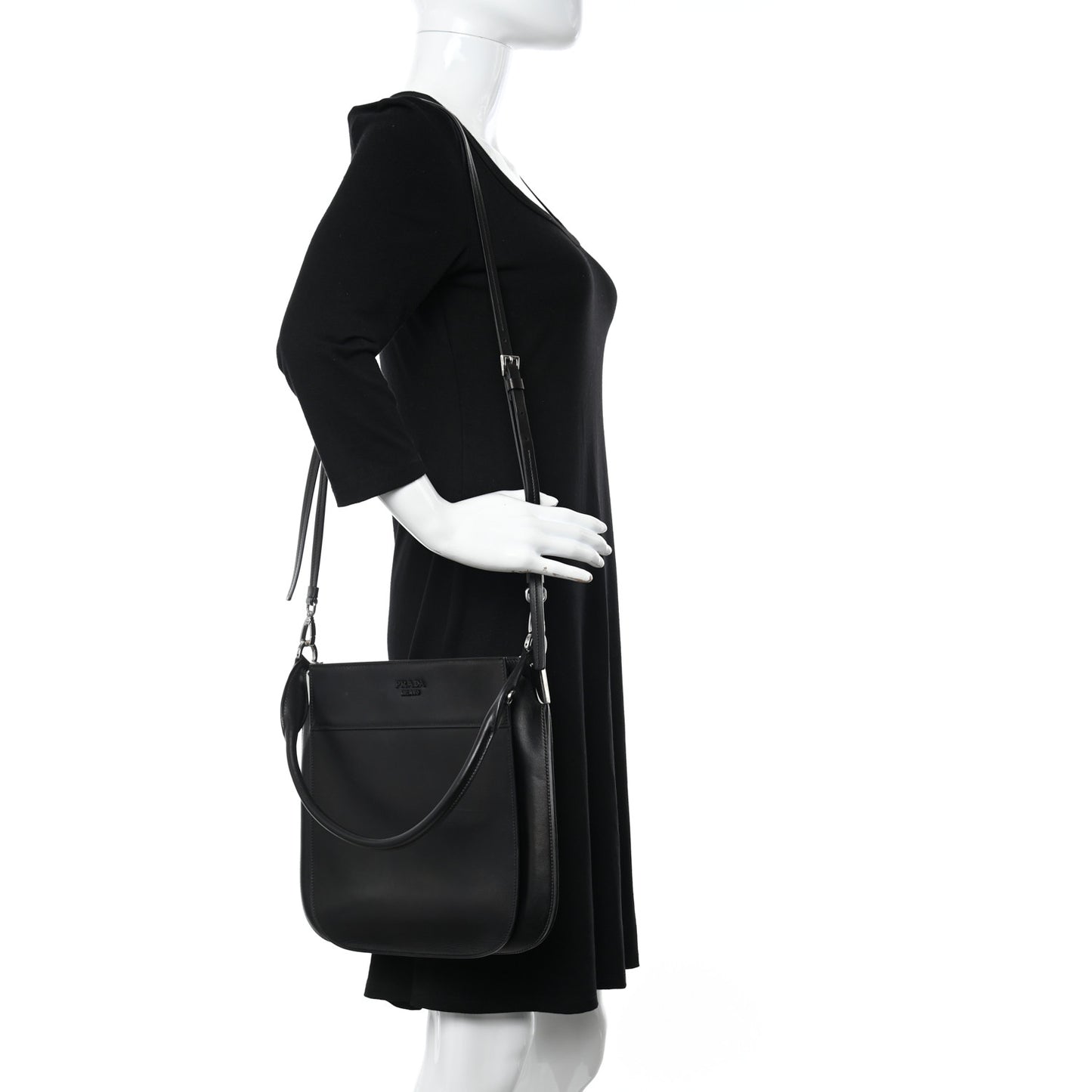 City Calfskin Large Margit Bag Black