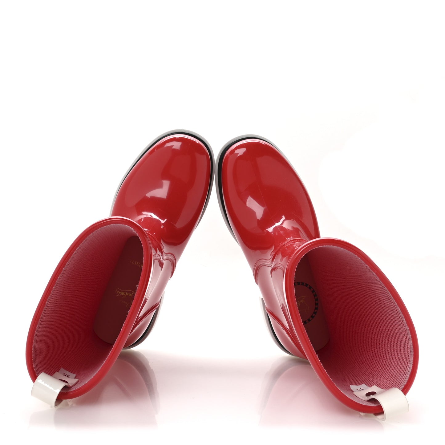 PVC Patent Toy Pluie Flat Rain Boots 35 Loubi