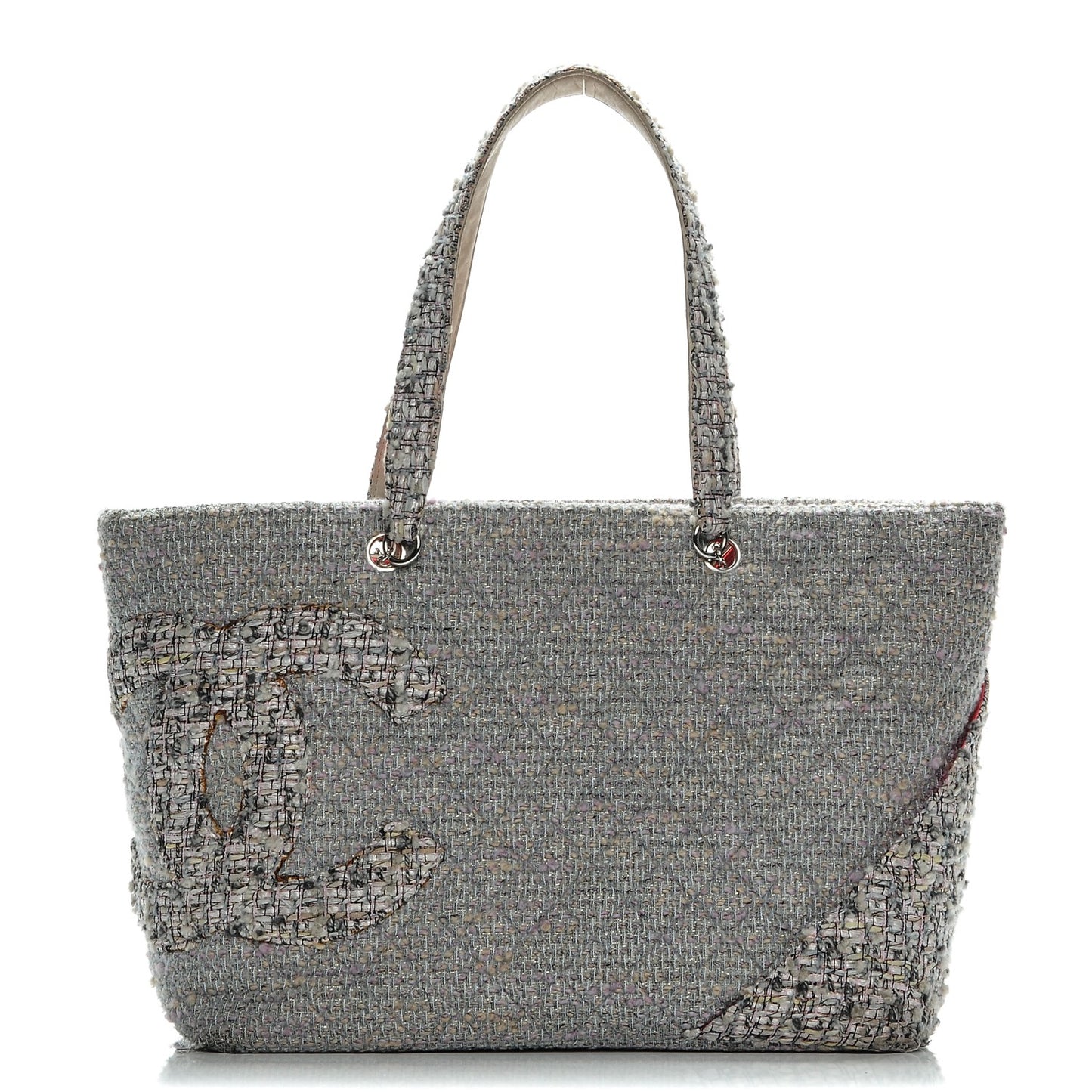 Tweed Quilted Large Cambon Tote Grey