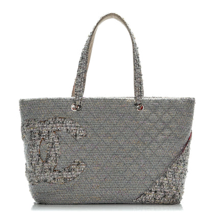 Chanel Tweed Quilted Large Cambon Tote Grey 1 of 9