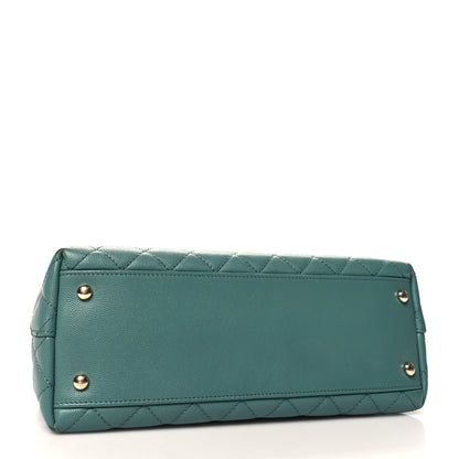 Chanel Caviar Quilted Small Coco Handle Flap Green 4 of 11