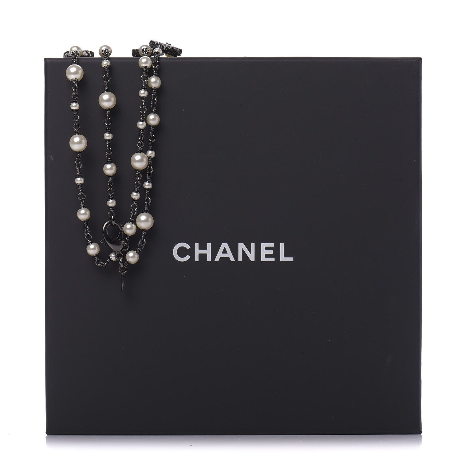 Chanel Ruthenium Pearl CC Long Necklace 8 of 8
